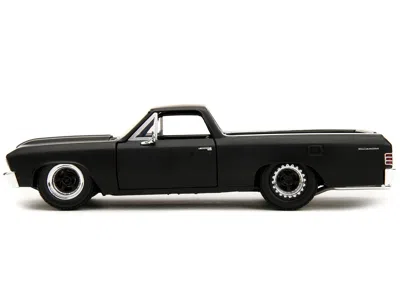 Diecast Model Jada 1967 Chevrolet El Camino Matt Black "fast & Furious" Series 1/24 Diecast Model Car By Jada