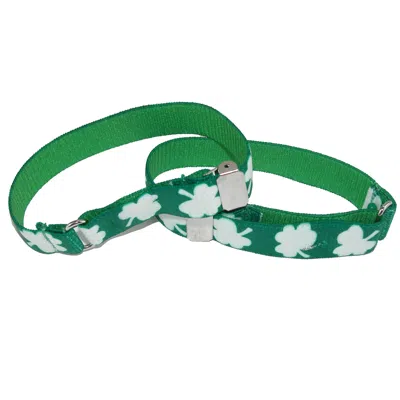 Ctm Men's Elastic Shamrock Adjustable Armband Sleeve Garter In Green