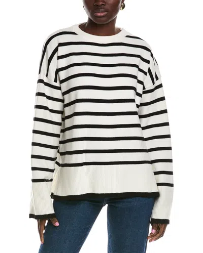 Lyra & Co Striped Sweater In White