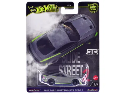 Diecast Model Hotwheels 2018 Ford Mustang Rtr Spec 5 Gray "slide Street 2" Series Diecast Model Car By Hot Wheels
