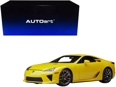 Diecast Model Autoart Lexus Lfa Pearl Yellow With Red And Black Interior 1/18 Model Car By Autoart