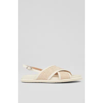 Lk Bennett Womens Cre-ecru Noa Criss-cross Woven Sandals In White