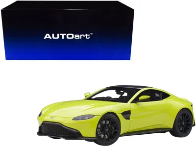 Diecast Model Autoart 2019 Aston Martin Vantage Rhd (right Hand Drive) Lime Essence Green With Carbon Top 1/18 Model Car B