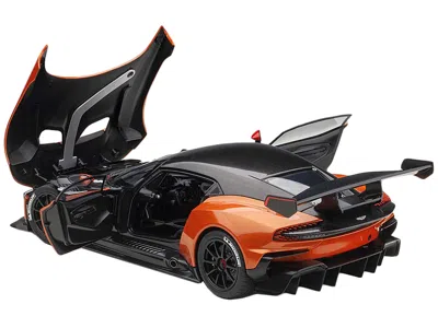 Diecast Model Autoart Aston Martin Vulcan Madagascar Orange With Carbon Top 1/18 Model Car By Autoart