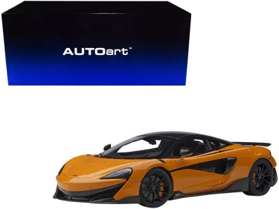Diecast Model Autoart Mclaren 600lt Myan Orange And Carbon 1/18 Model Car By Autoart