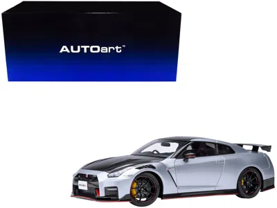 Diecast Model Autoart 2022 Nissan Gt-r (r35) Nismo Special Edition Rhd (right Hand Drive) Ultimate Metal Silver With Carbo