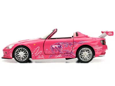 Diecast Model Jada Suki's Honda S2000 Convertible Pink With Graphics "fast & Furious" Movie 1/32 Diecast Model Car By J