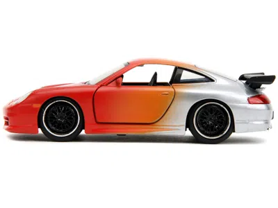 Diecast Model Jada Porsche 911 Gt3 Rs Matt Orange And Silver Metallic "pink Slips" Series 1/32 Diecast Model Car By Jad