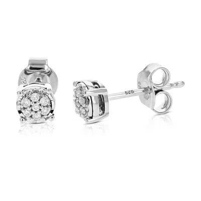 Vir Jewels 1/10 Cttw Lab Created Diamond Stud Earrings In .925 Sterling Silver Prong Set In Silver