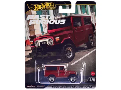 Diecast Model Hotwheels Toyota Land Cruiser Fj43 Red With White Top "the Fate Of The Furious" (2017) Movie "fast & Furious"