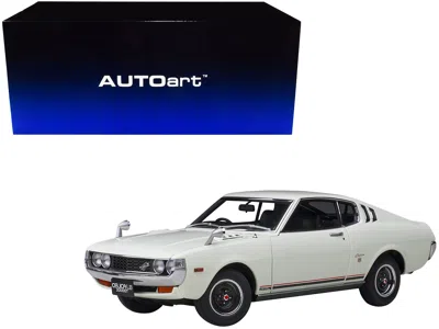 Diecast Model Autoart 1973 Toyota Celica Liftback 2000gt (ra25) Rhd (right Hand Drive) White With Red And Black Stripes 1/
