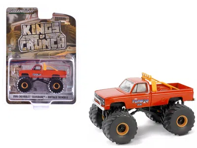 Diecast Model Greenlight 1986 Chevrolet Silverado Monster Truck Orange "buffalo Tremor Ii" "kings Of Crunch" Series 15 1/64 D