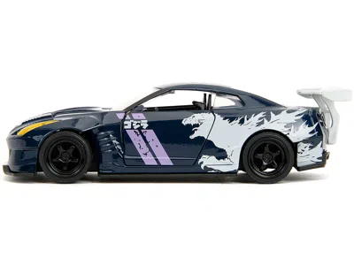 Diecast Model Jada 2009 Nissan Gt-r (r35) Ben Sopra Dark Blue With Graphics "godzilla" "hollywood Rides" Series 1/32 Di