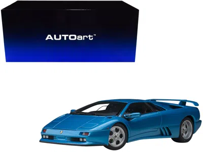 Diecast Model Autoart Lamborghini Diablo Se30 Blu Sirena Blue Metallic 1/18 Model Car By Autoart