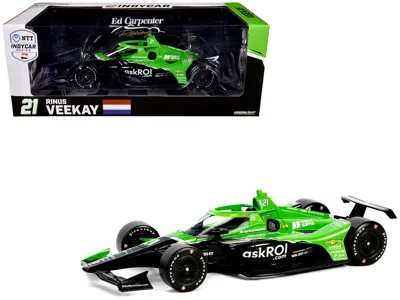 Diecast Model Greenlight Dallara Indycar #21 Rinus Veekay "risk On International" Ed Carpenter Racing "ntt Indycar Series" (2