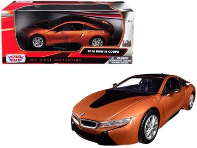 Diecast Model Motormax 2018 Bmw I8 Coupe Metallic Orange With Black Top 1/24 Diecast Model Car By Motormax