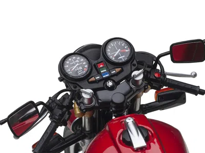 Diecast Model Autoart Honda Cb750f Motorcycle Red With Helmet "baribari Legend" (1986) Ova 1/12 Model By Autoart