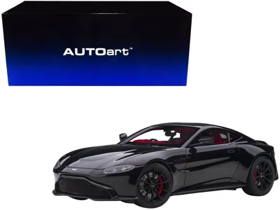 Diecast Model Autoart 2019 Aston Martin Vantage Rhd (right Hand Drive) Jet Black With Red Interior 1/18 Model Car By Autoa