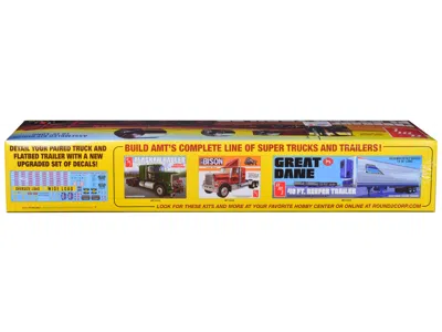 Diecast Model Amt Skill 3 Model Kit Fruehauf Flatbed Trailer 1/25 Scale Model By Amt