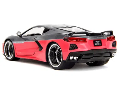 Diecast Model Jada 2020 Chevrolet Corvette Gray Metallic And Pink "pink Slips" Series 1/24 Diecast Model Car By Jada
