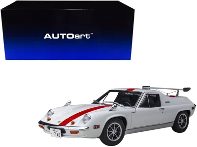 Diecast Model Autoart Lotus Europa Special White With Red Stripe And Graphics "the Circuit Wolf" 1/18 Model Car By Autoart