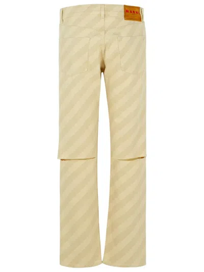 Marni Beige Cotton Jeans Women In Beige