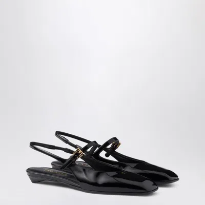 Prada Black Patent Leather Slingback Ballerina