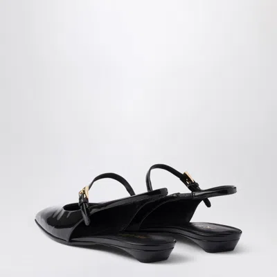 Prada Black Patent Leather Slingback Ballerina