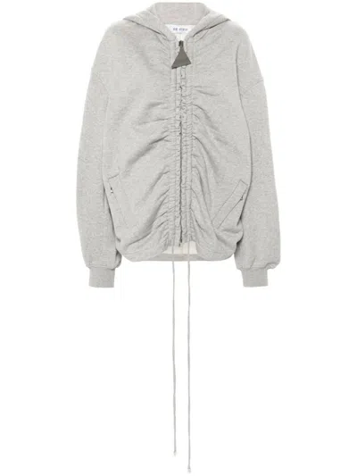 Shop Attico The  Sweatshirt With Ruffles In Grey