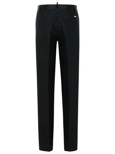 Dsquared2 Tailored Wool Straight Pants In Black