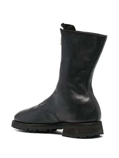 Guidi Front Zip Army Boots Shoes In Black