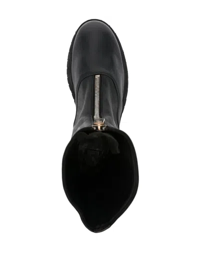 Guidi Front Zip Army Boots Shoes In Black