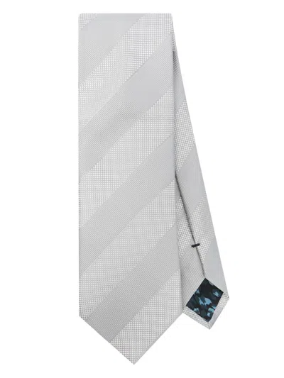 Paul Smith Men's Men Tie 8cm Tonal Stripes In Grey