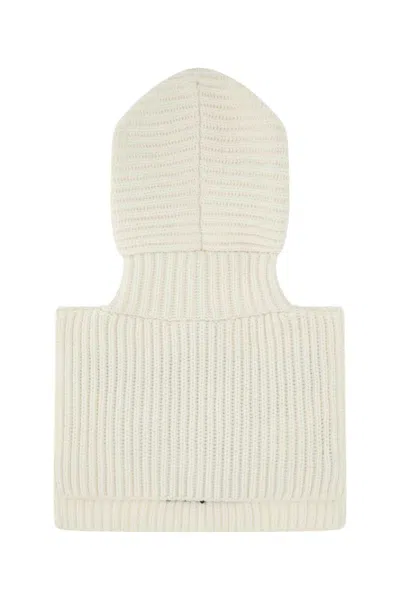 Prada Women's Ivory Cashmere Balaclava In White
