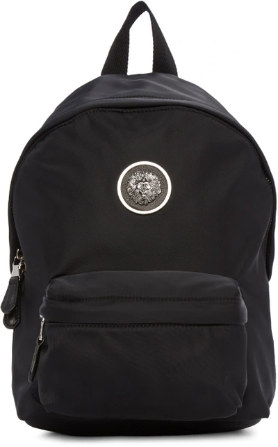 Shop Versus Black Nylon Lion Medallion Backpack