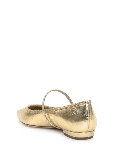 Tory Burch Double T Buckel Mary Jane Ballerinas In Gold