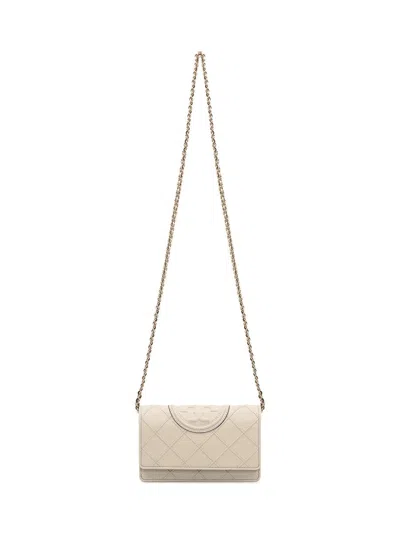 Tory Burch Fleming Soft Wallet In Beige