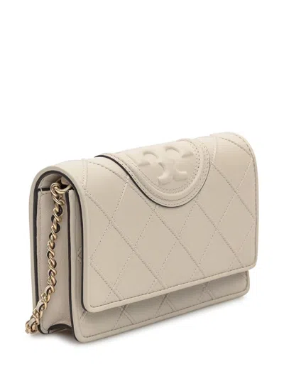 Tory Burch Fleming Soft Wallet In Beige