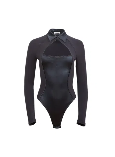 Fleur Du Mal Cut Out-detail Bodysuit In Black