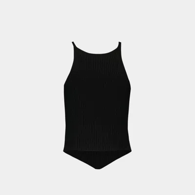 Courrèges Courreges "ribbed Knit Holistic Top In Black