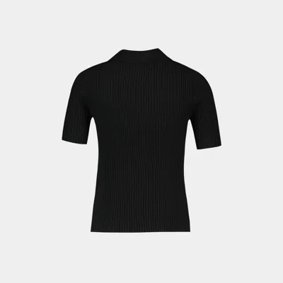 Courrèges Courreges Black Viscose Blend Polo Shirt Women In Black