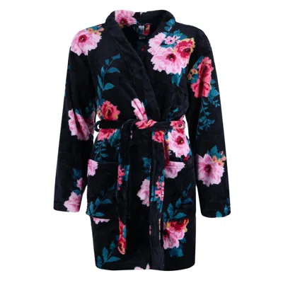 Pj Couture Women's Floral Robe In Black