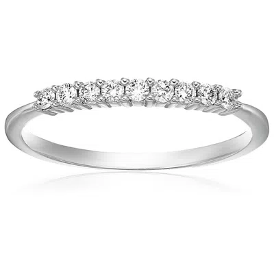 Vir Jewels 1/4 Cttw Diamond Wedding Band 14k Gold 9 Stones Prong Set Round In White