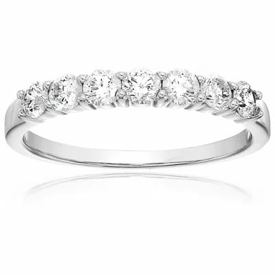 Vir Jewels 3/4 Cttw Diamond Wedding Band In 14k Gold 7 Stones Prong Set In White