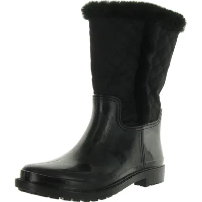 Tommy Hilfiger Womens Lugged Sole Pull On Winter & Snow Boots In Black