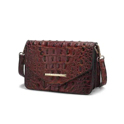 Mkf Collection By Mia K Vanta Saddle Croc-embossed Vegan Leather Shoulder Handbag In Brown