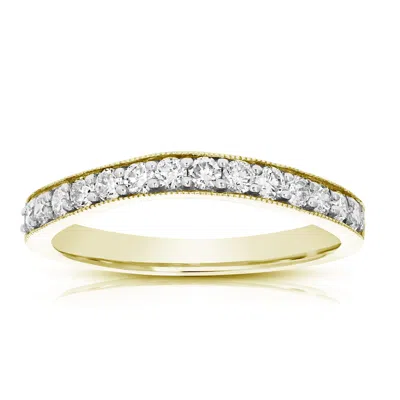Vir Jewels 1/2 Cttw Diamond Contour Wave Wedding Band In 14k Gold In Yellow