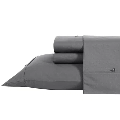 Nautica Solid Grey Queen Sheet Set