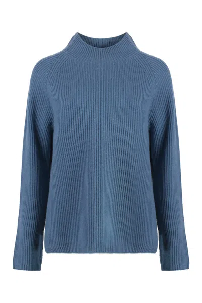 S Max Mara Elica Wool And Cachemire Turtleneck Pullover In Blue