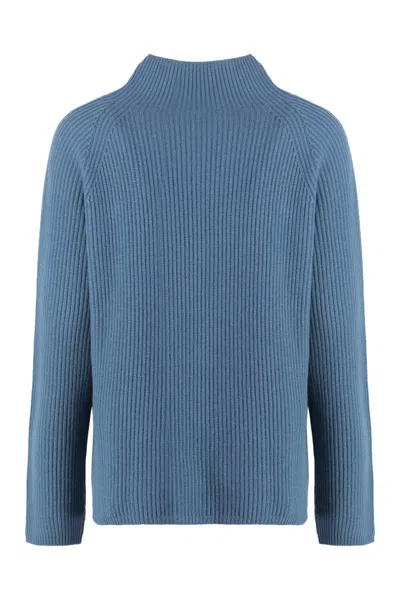 S Max Mara Elica Wool And Cachemire Turtleneck Pullover In Blue